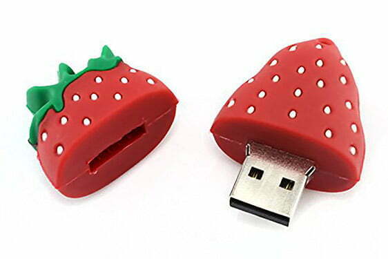 Clé USB Fraise Création sur mesure en PVC Forme 2D ou 3D Logo